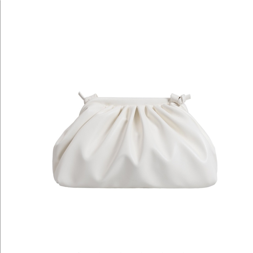 🔄 MONTERREY White Vegan Pouch Clutch Crossbody - Picture 5 of 10